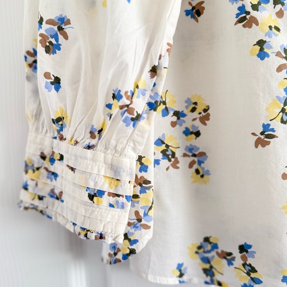 ☘️ 3/$17 Talbots Floral Long Sleeve Button Down Shirt Ruffle Detail XL - Picture 6 of 10